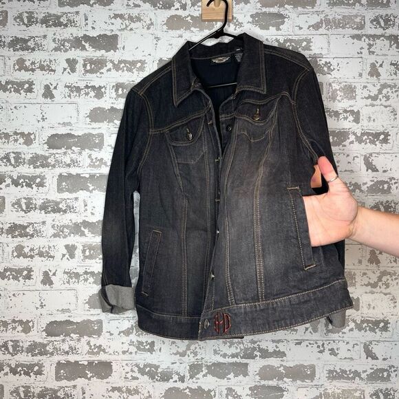Harley-Davidson Black Jean Jacket - Picture 10 of 11